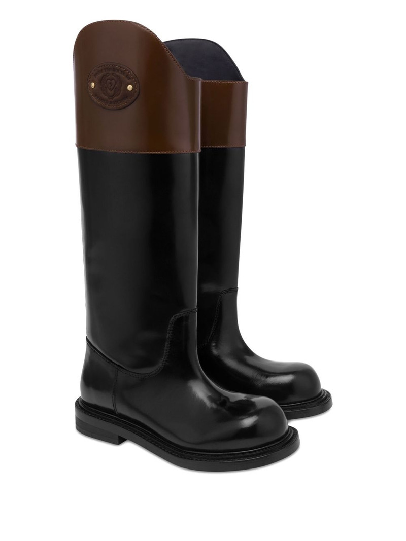 Moschino contrast-panel knee-high boots outlook