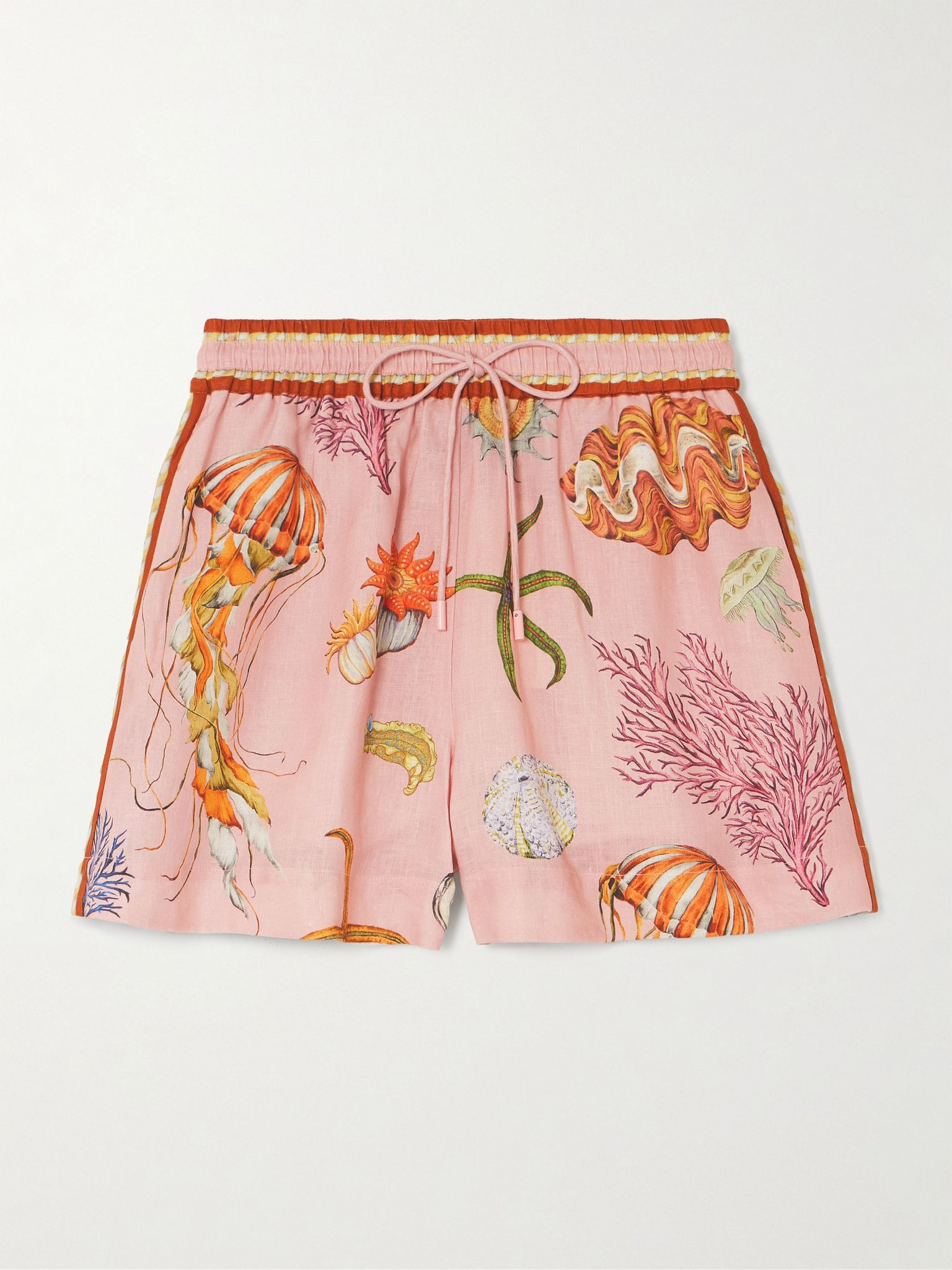 + Sam Pauletto Nereids printed linen-gauze shorts Pink - 1