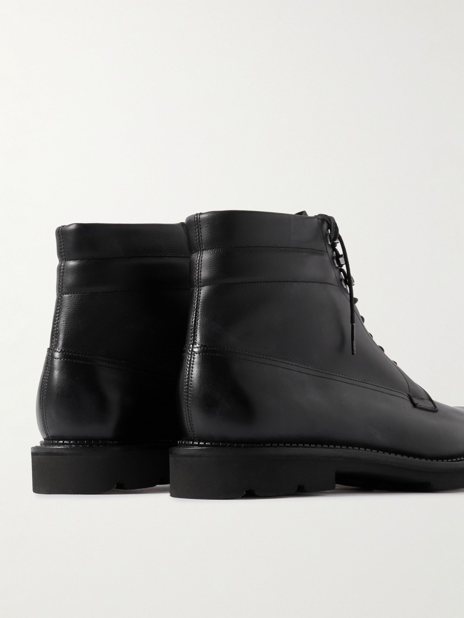 Alder Burnished-Leather Boots Black - 5