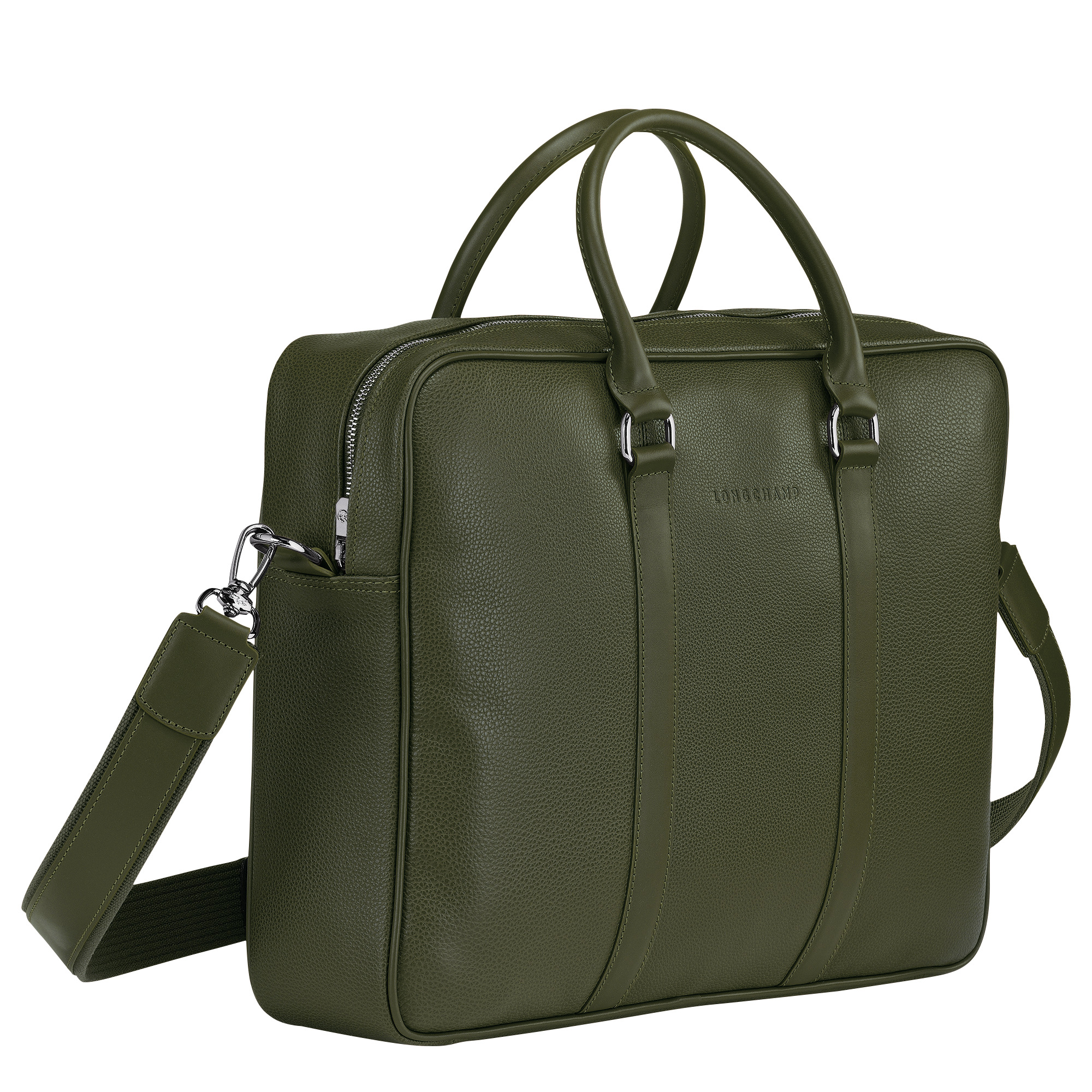 Le Foulonné M Briefcase Khaki - Leather - 2