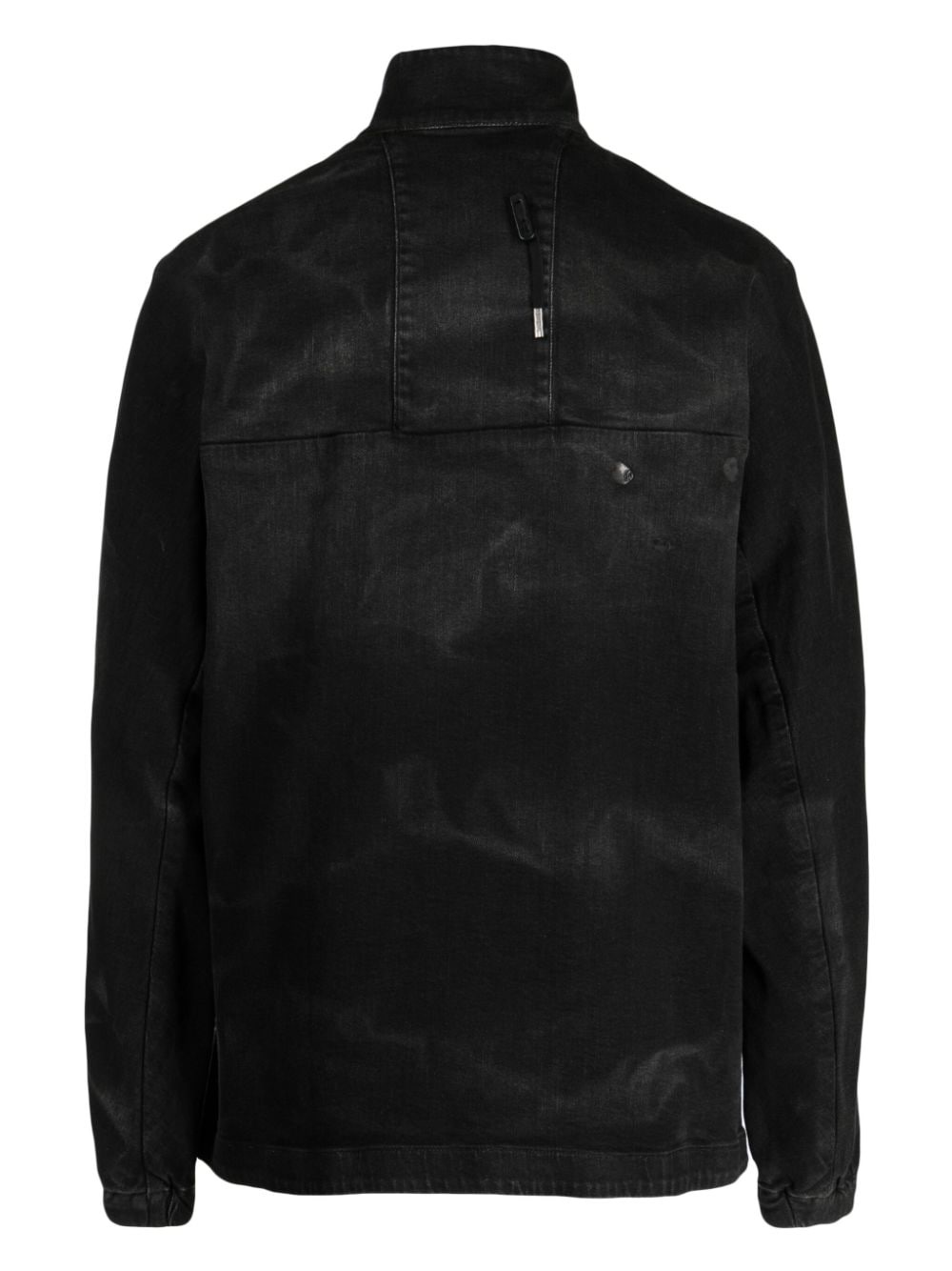 distressed-effect cotton-blend denim jacket - 2