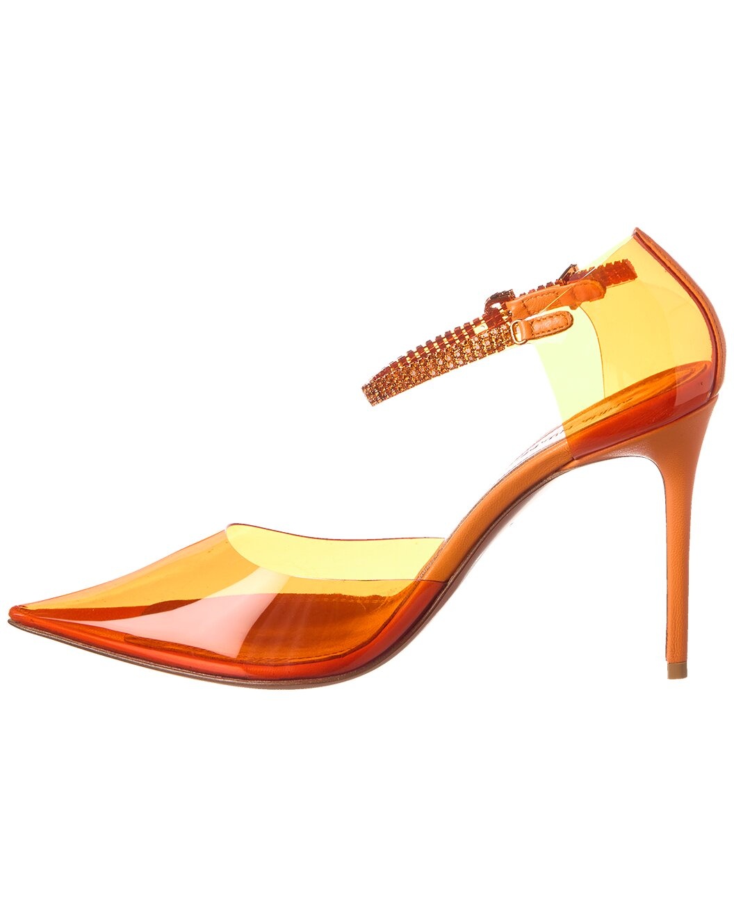 AMINA MUADDI Ursina Glass 105 Vinyl & Leather Pump - 2