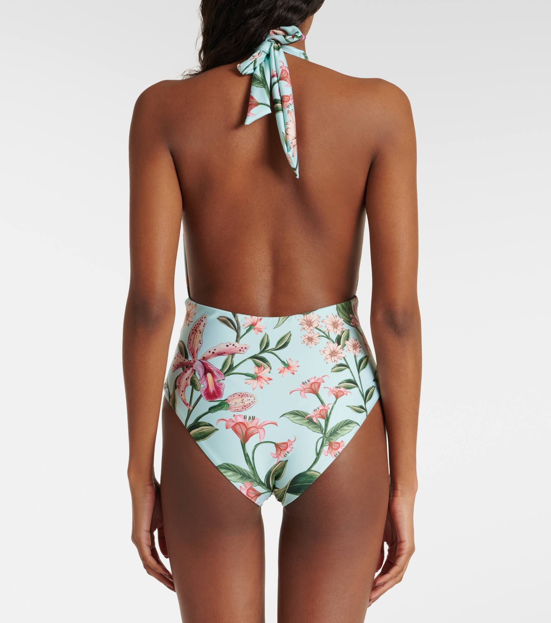 Mangostino floral halterneck swimsuit - 3