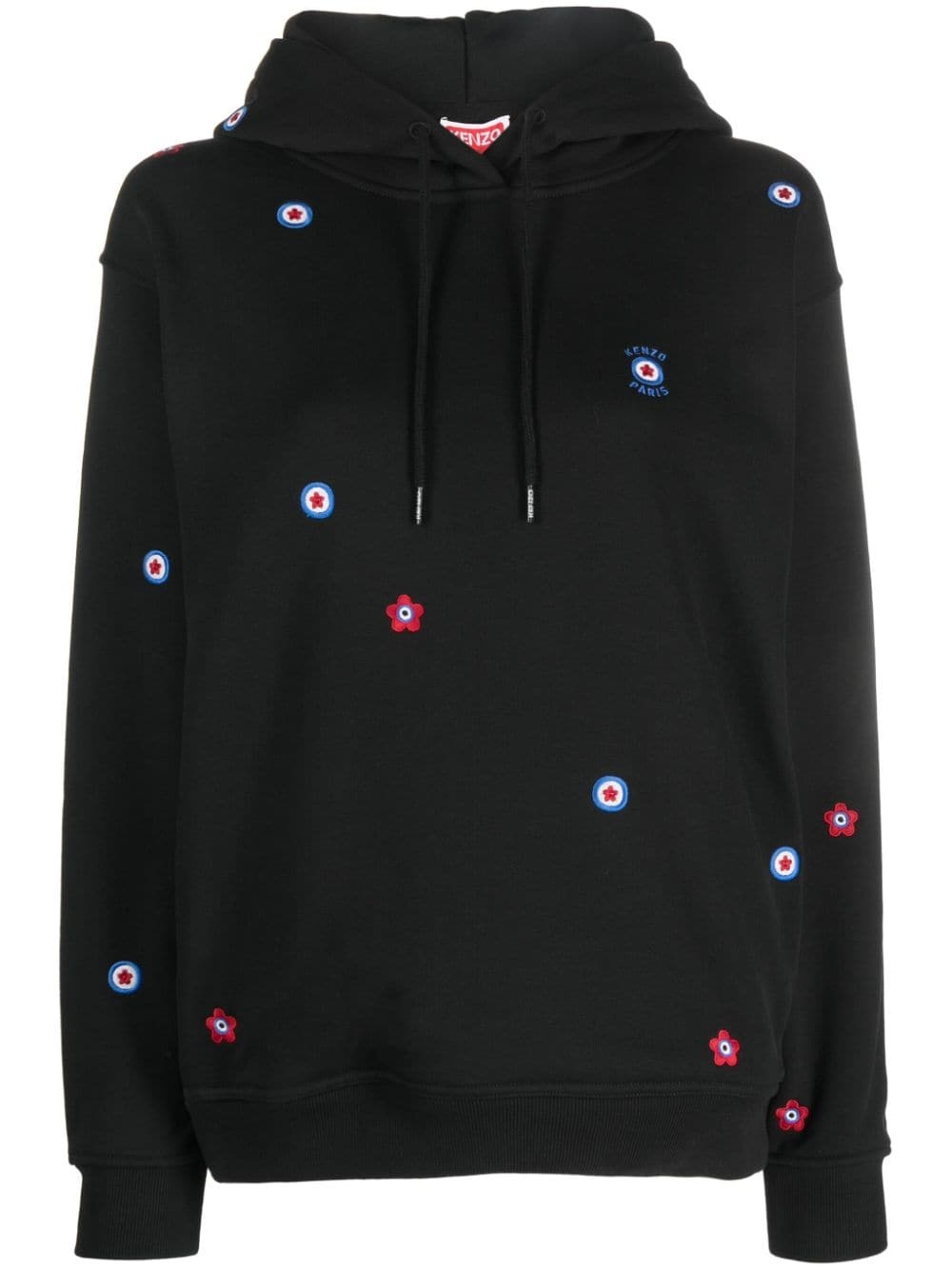 embroidered-design cotton hoodie - 1