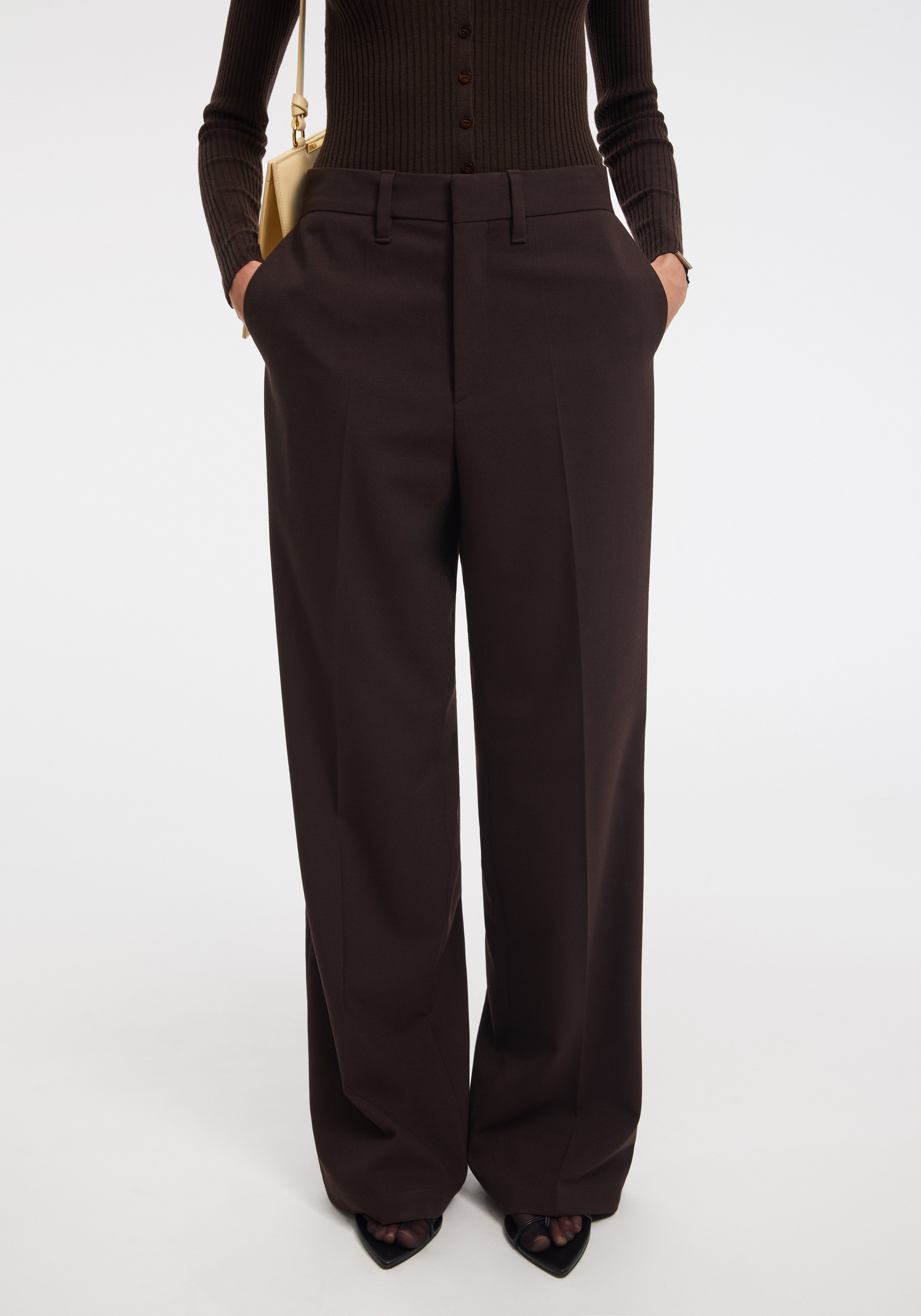 MAROON
Wool-blend wide-leg suiting pants - 2