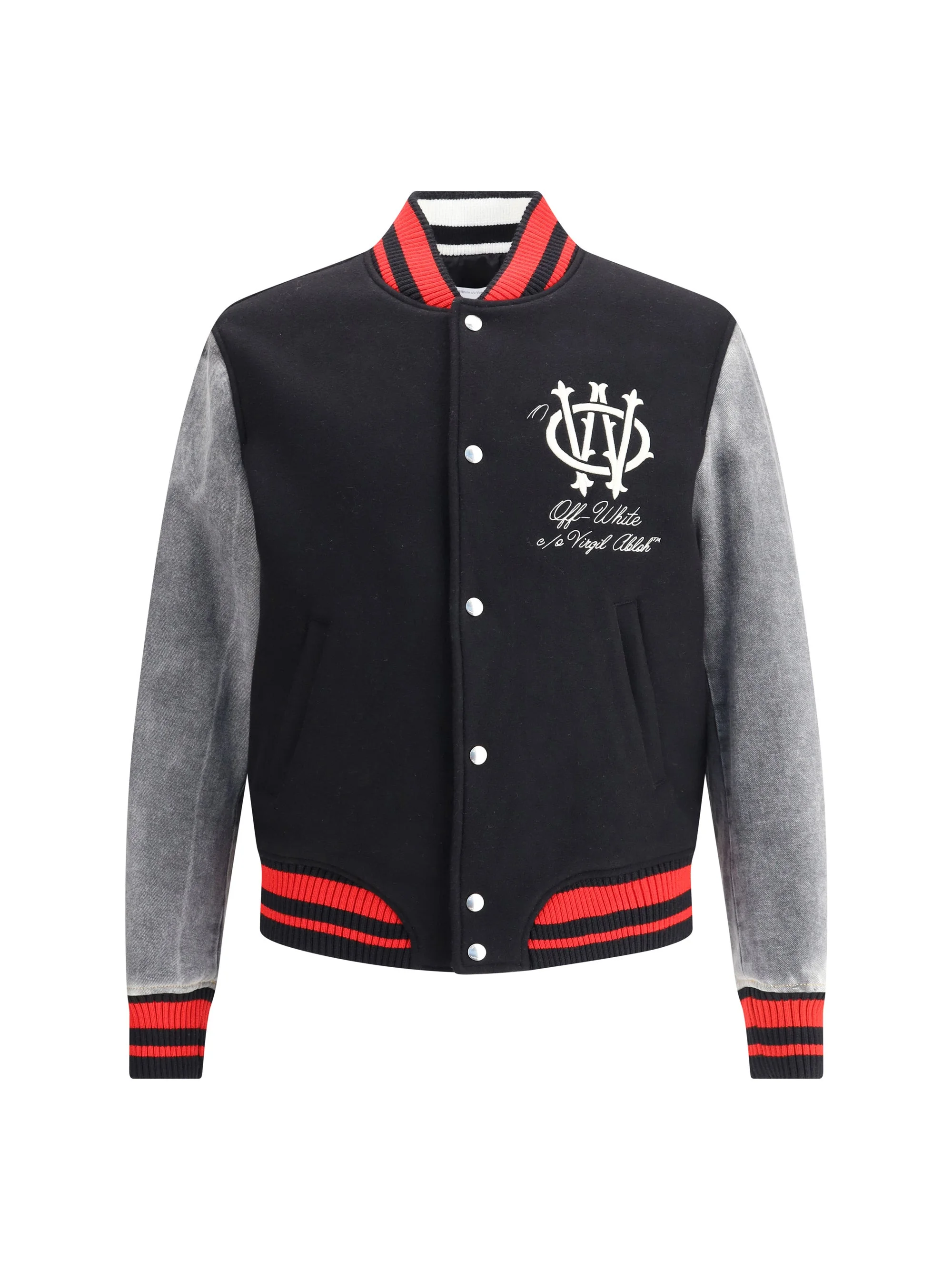 Off-White Men Gothic Ow Wool Varsity Jacket - 1