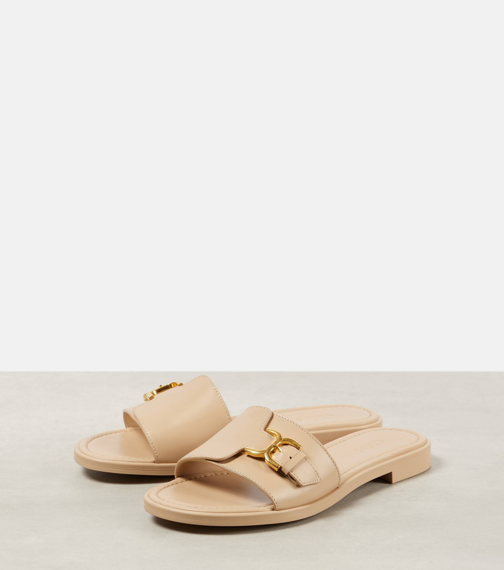 Marcie leather slides - 5