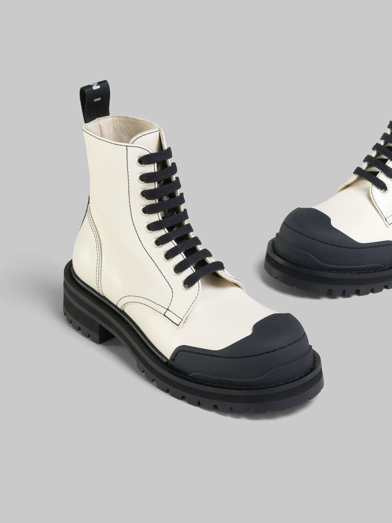 WHITE LEATHER DADA ARMY COMBAT BOOT 4