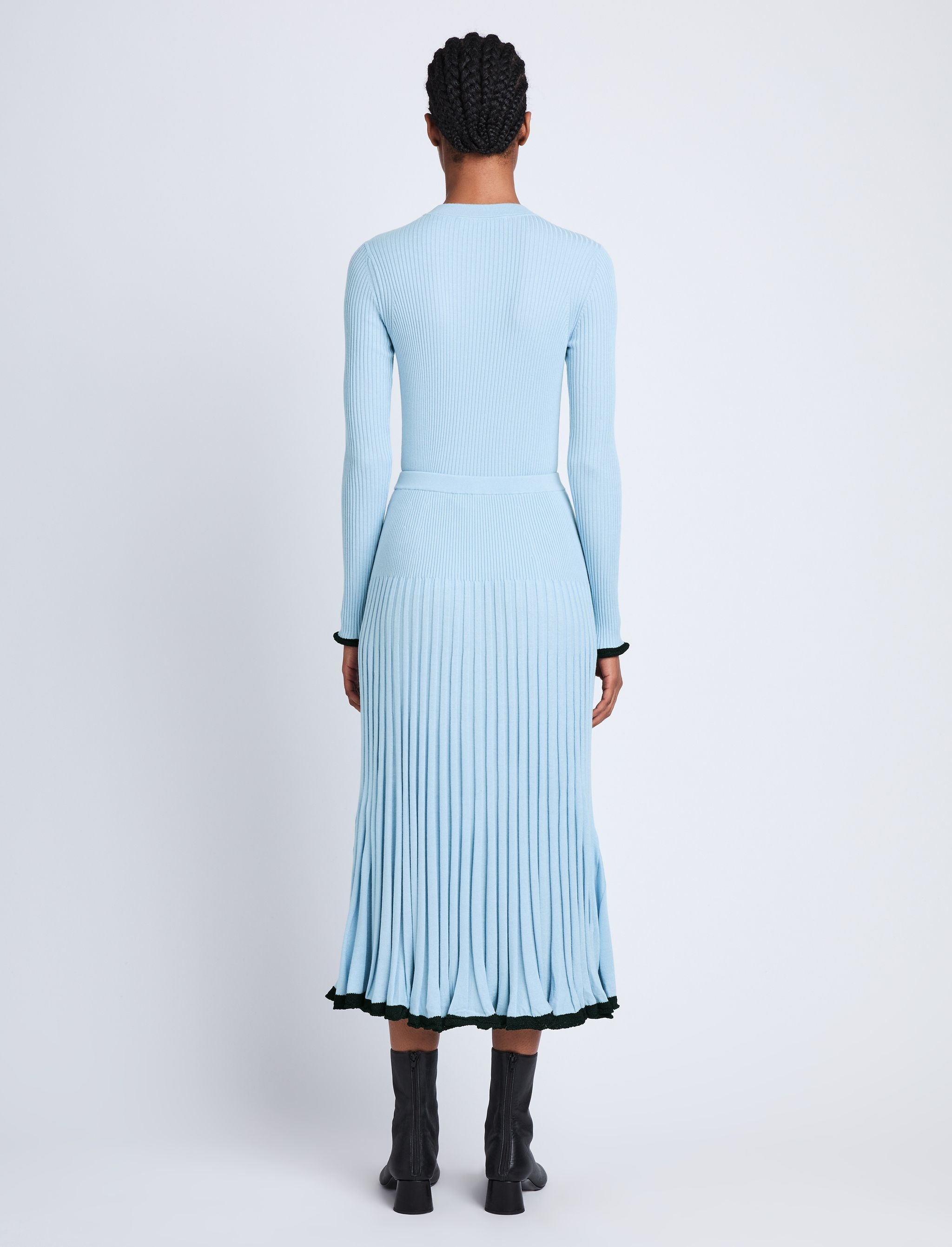 Silk Cashmere Rib Knit Skirt - 4
