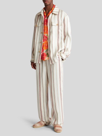 Etro STRIPED LINEN TROUSERS outlook