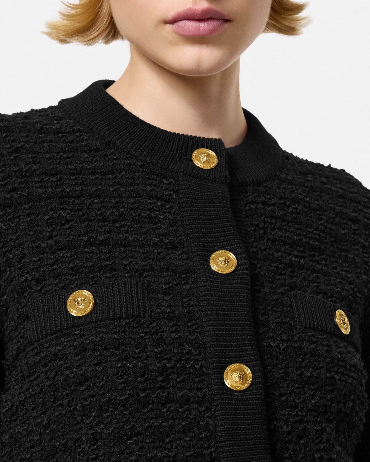 Tweed Knit Cardigan Jacket - 3