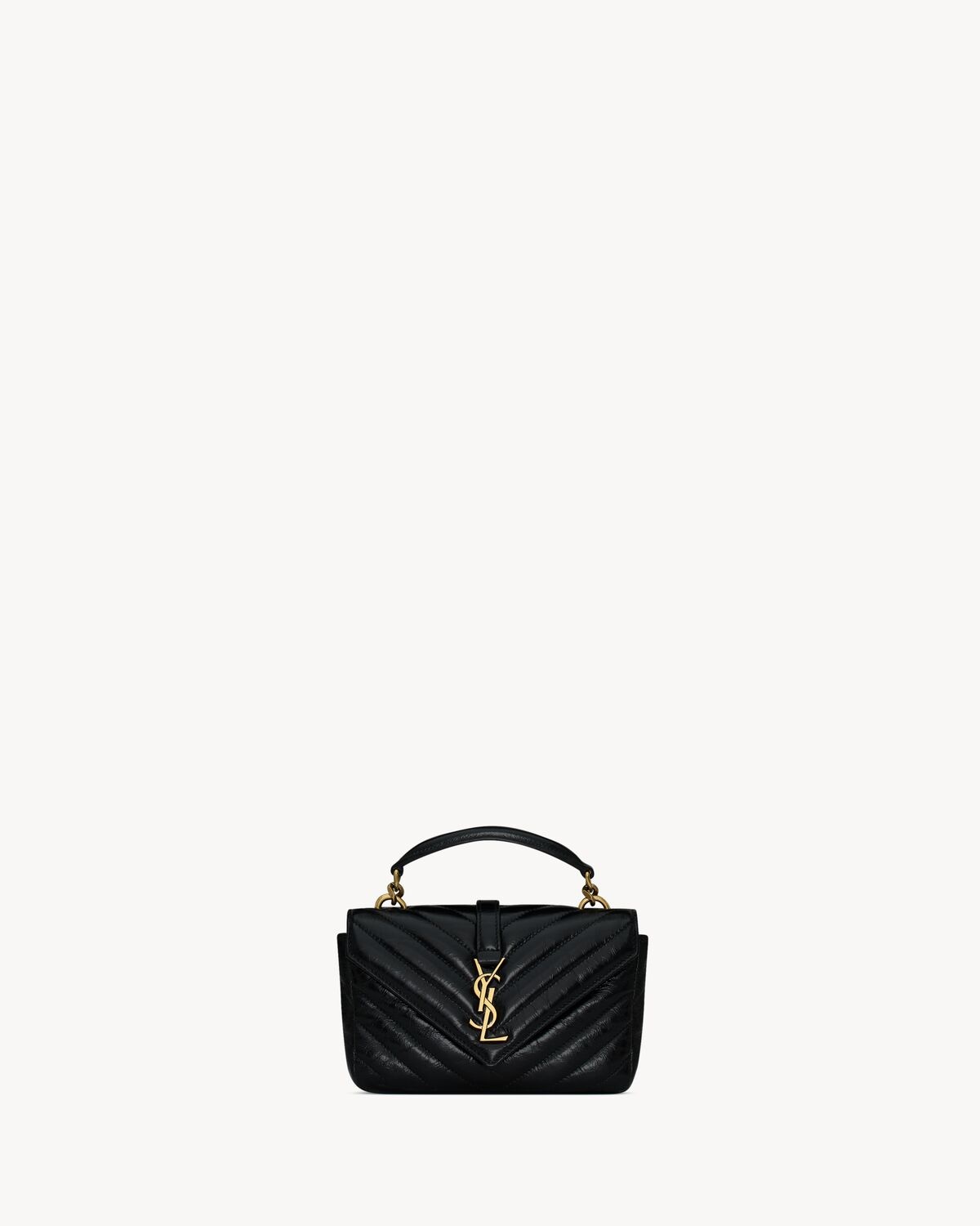 ＊Saint Laurent＊ COLLEGE ミニバッグ 関税・送料込み Saint Laurent Mini College Chain Bag in Shiny Crackled