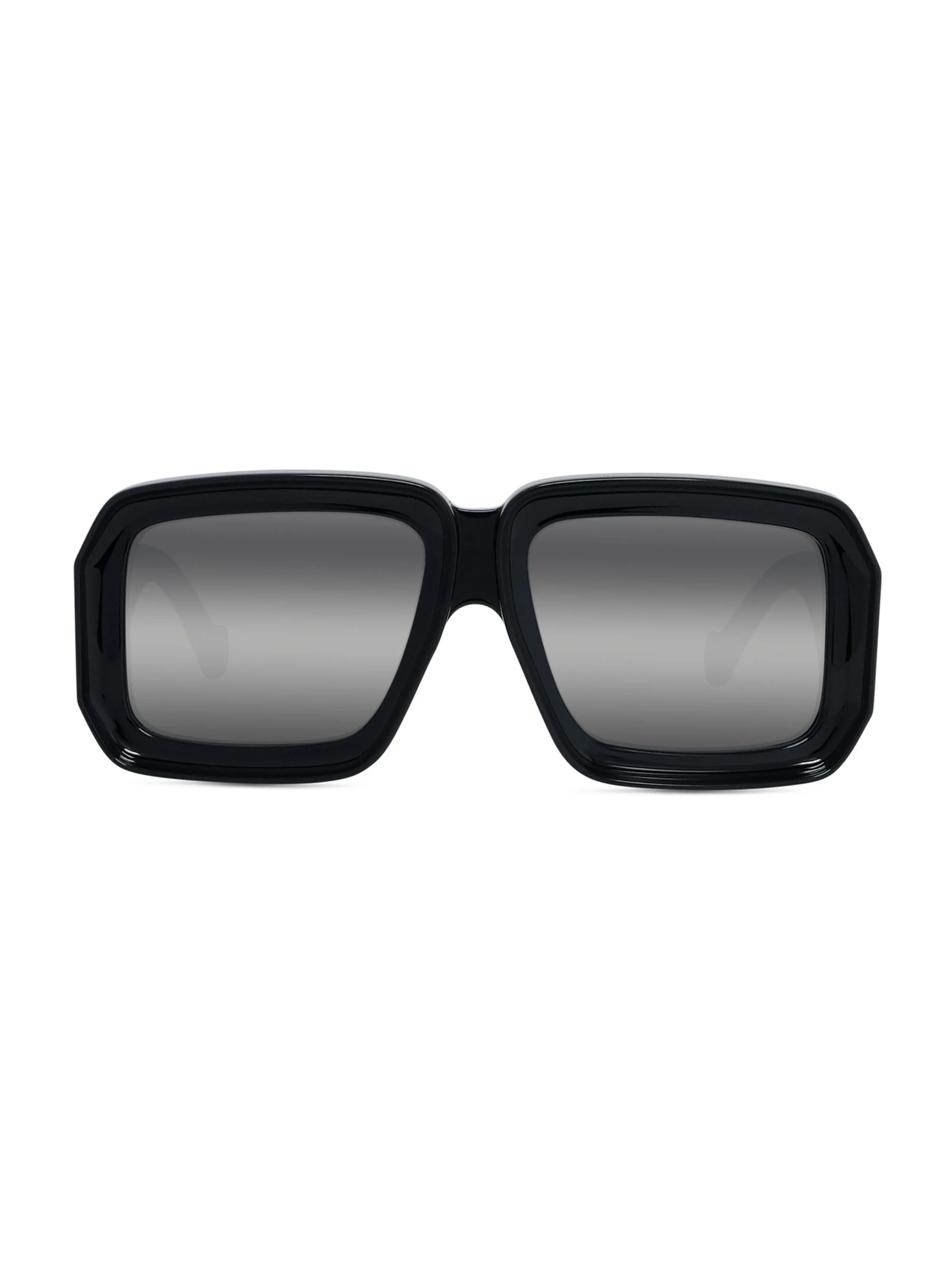 Women's x Paula's Ibiza 56MM Square Sunglasses - Shiny Black Smoke - 1