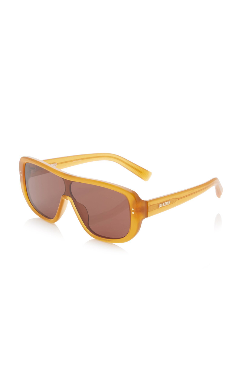 JACQUEMUS Aviator-Frame Acetate Sunglasses orange outlook