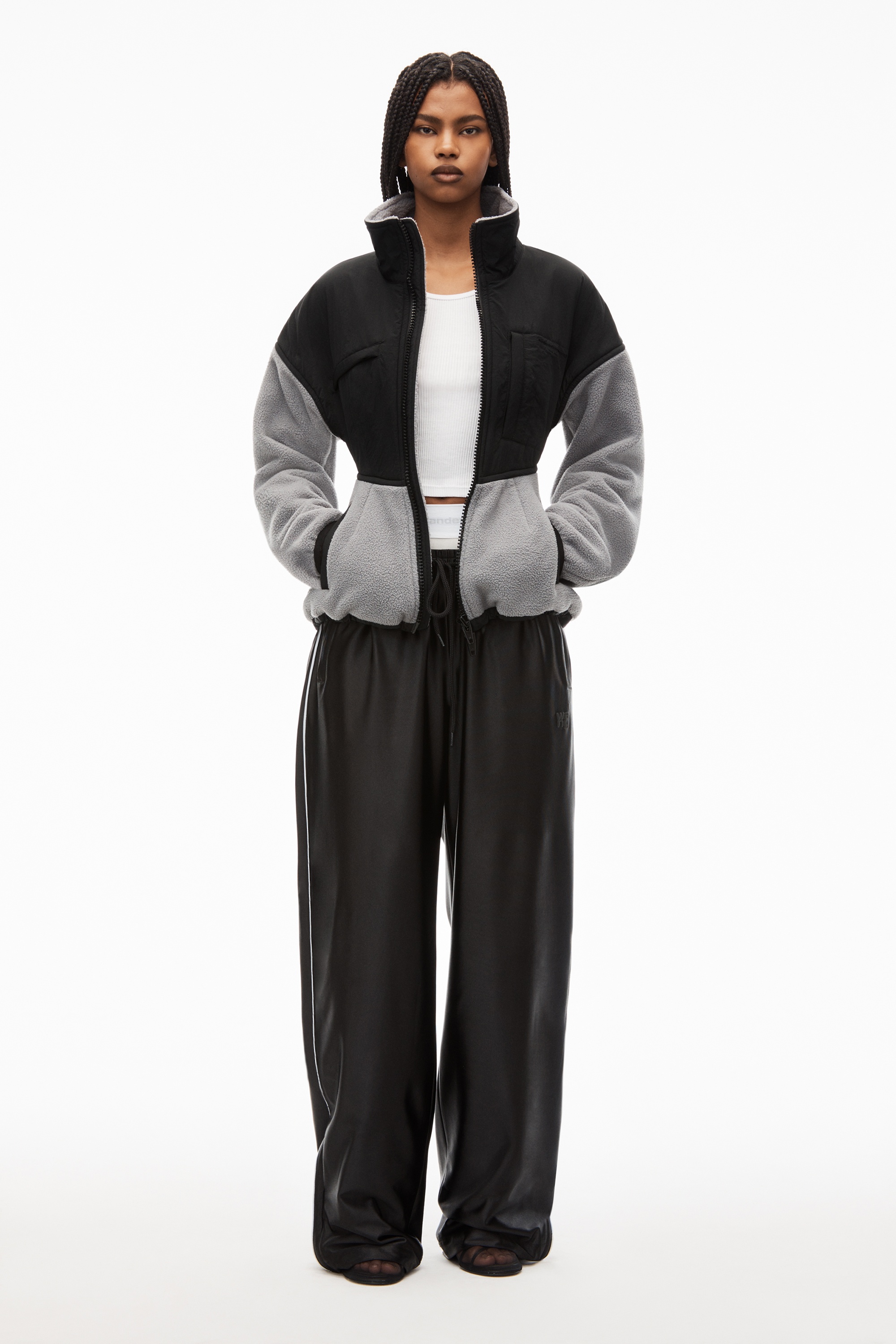 Alexander Wang SCULPTED JACKET IN TEDDY FLEECE