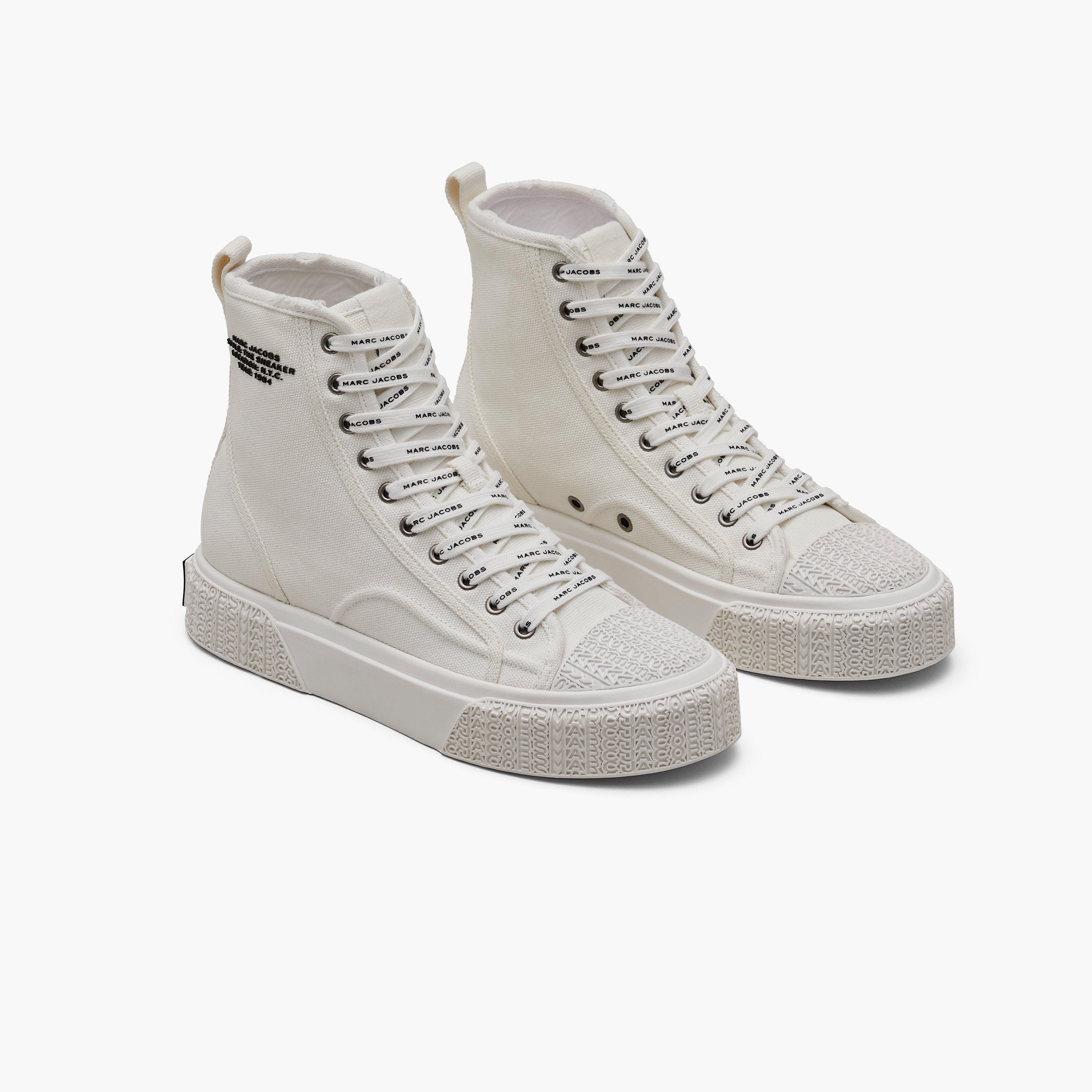 ★MARC JACOBS★ Canvas High Top Platform SneakerWhite MS4AA2 Marc Jacobs THE PLATFORM HIGH TOP SNEAKER | REVERSIBLE