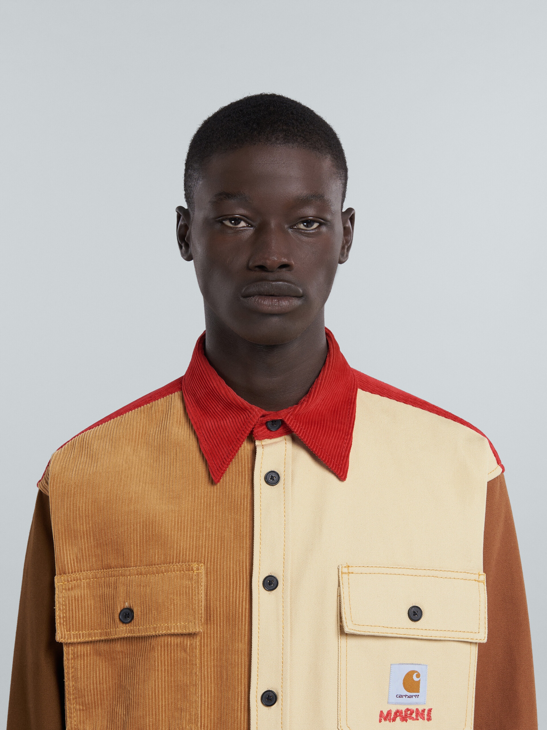 MARNI X CARHARTT WIP - BIO COTTON COLOUR-BLOCK OVERSHIRT - 4
