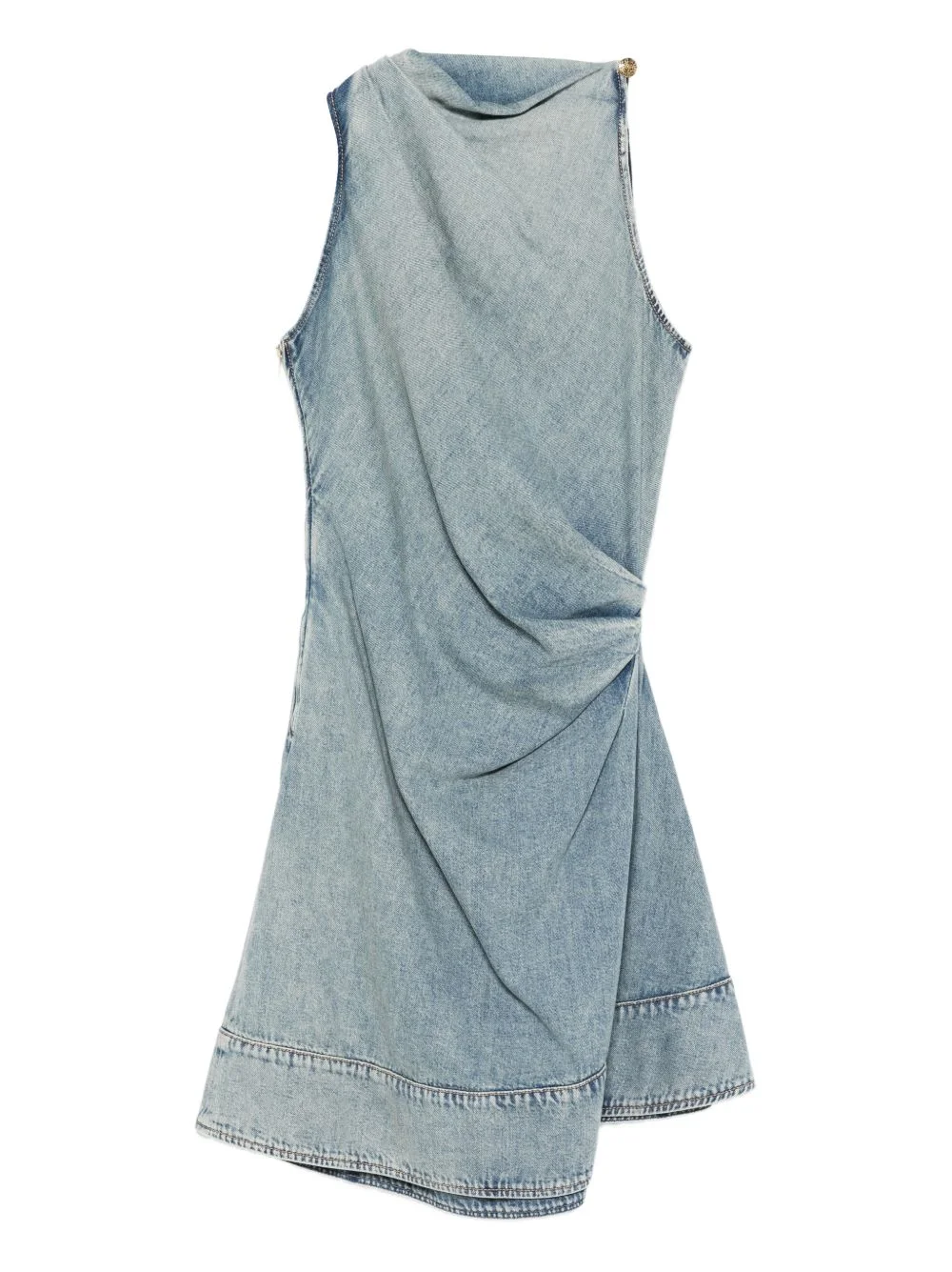 draped sleeveless midi dress - 1