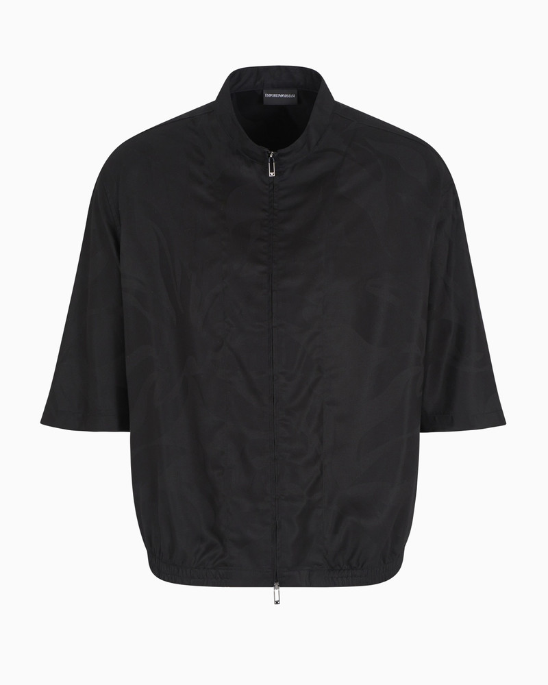 ASV FULL-ZIP SHIRT JACKET IN OVERSIZED FLORAL LYOCELL JACQUARD 1