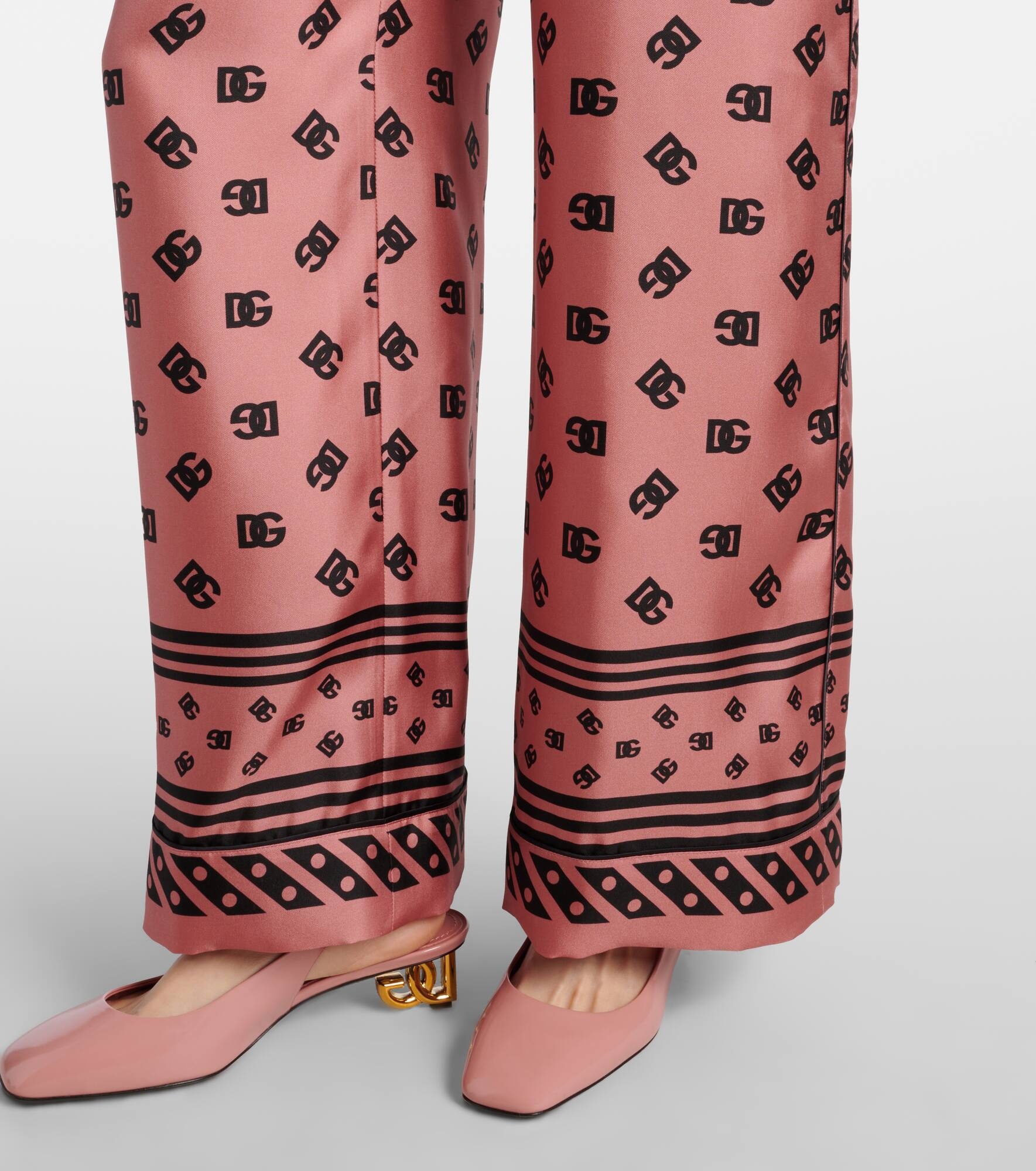DG silk satin palazzo pants - 5