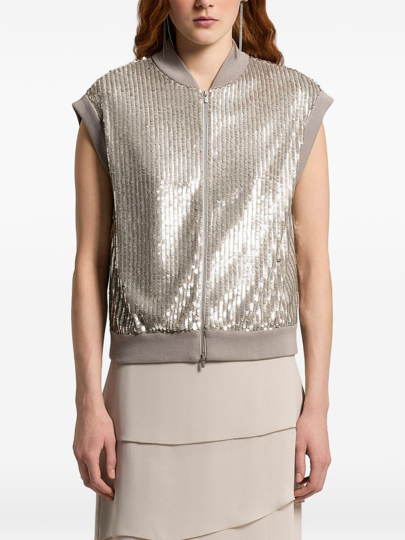 sequin sleveeless jacket 1