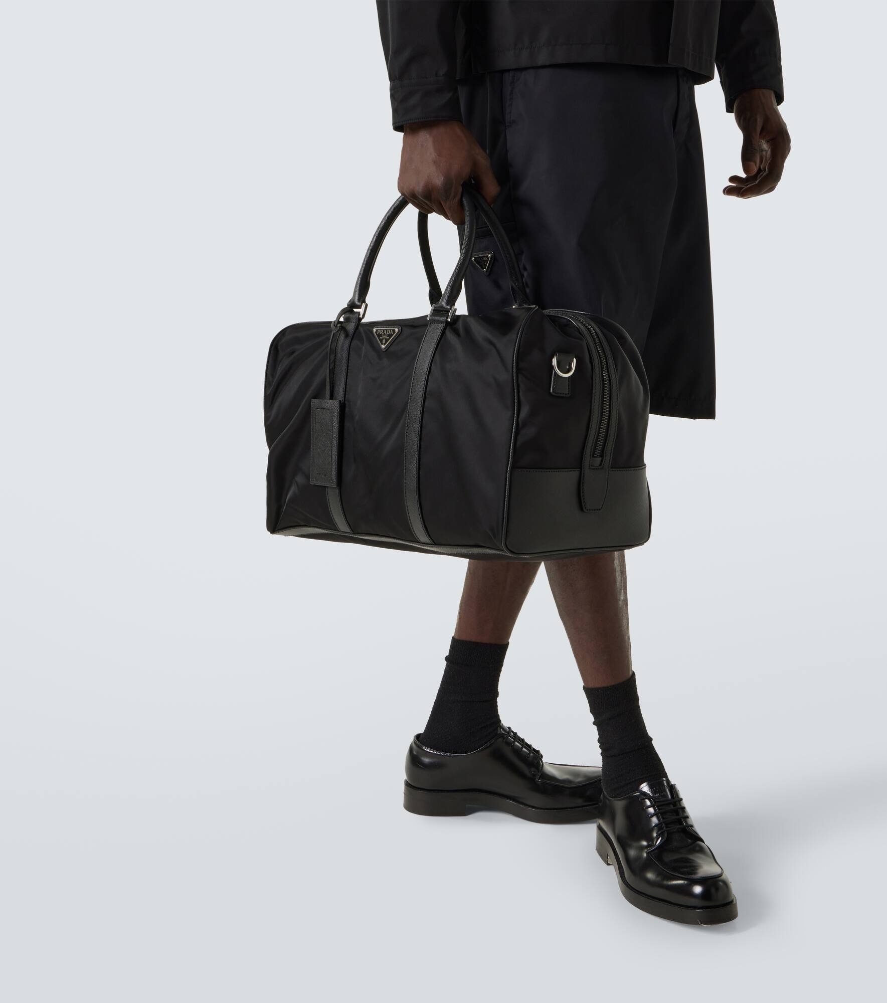 Re-Nylon and Saffiano leather duffel bag - 2