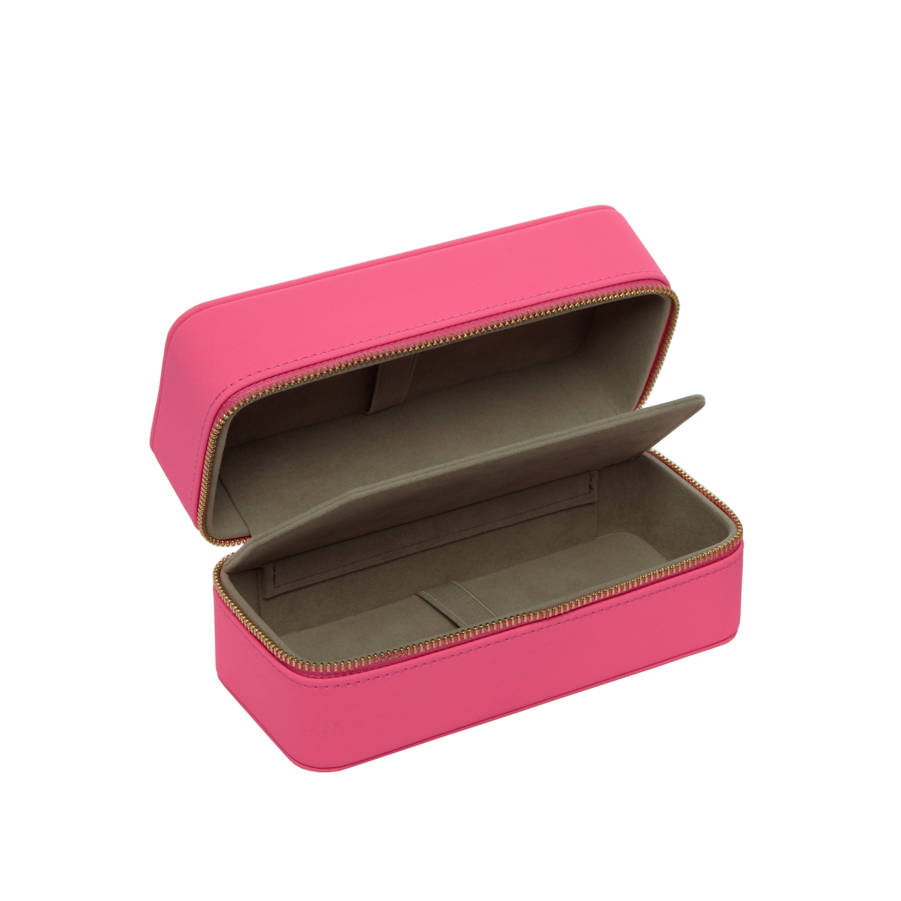 ZIP TRAVEL CASE IN NEON PINK - 3