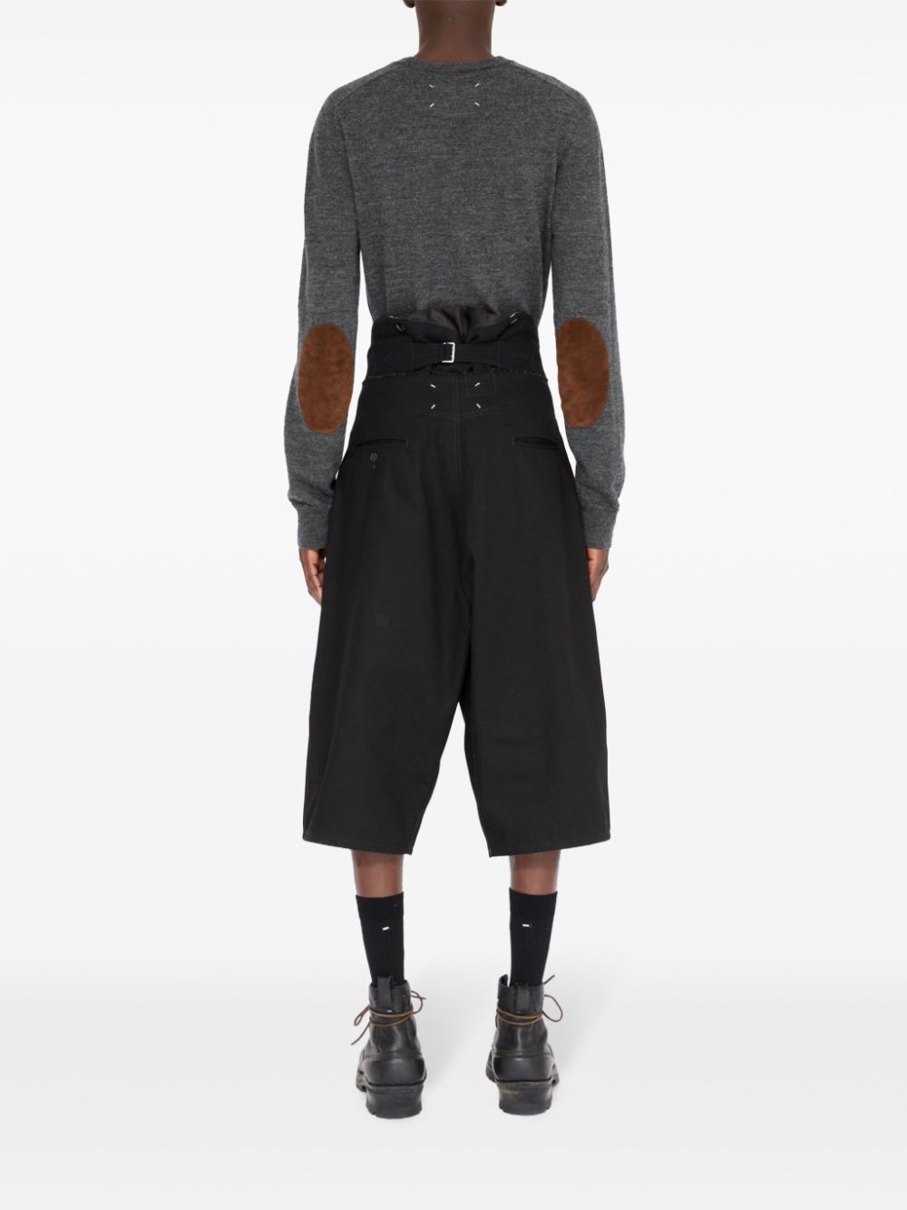 raw-edge drop-crotch shorts - 5