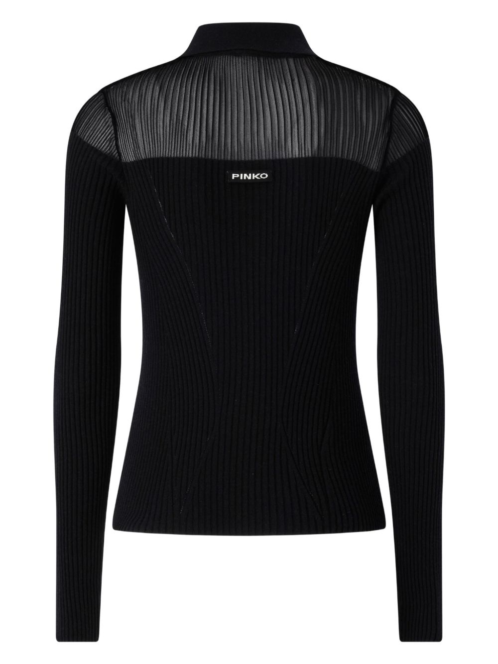 ribbed long-sleeved polo shirt - 2
