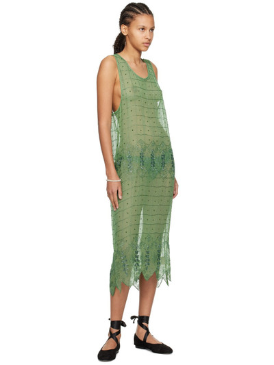 BODE Green Grid Vine Midi Dress outlook