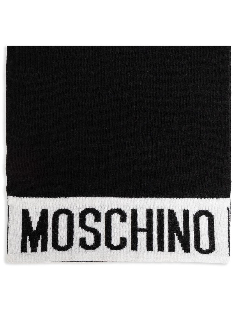 intarsia knit-logo scarf 1