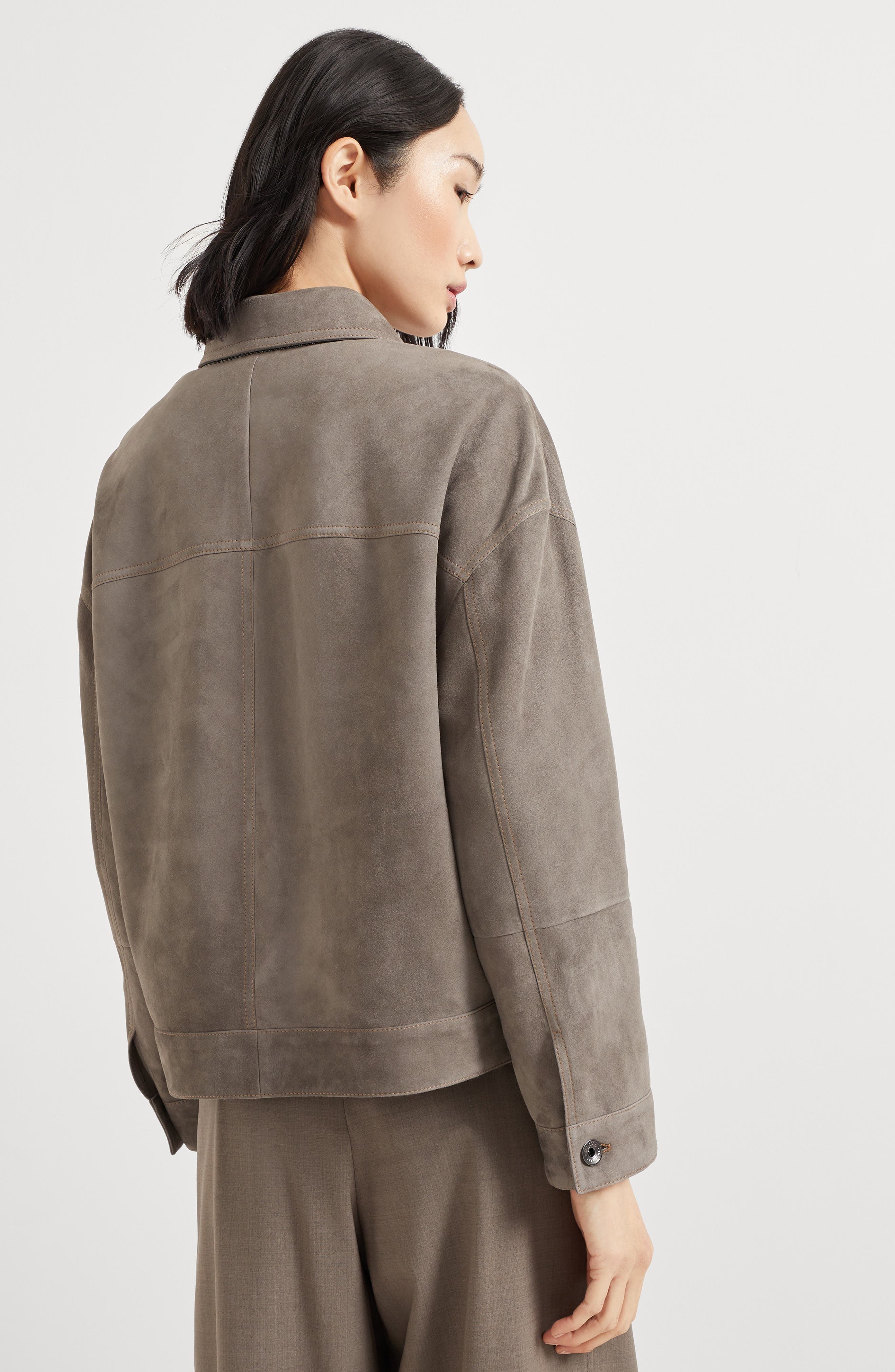 Brunello Cucinelli Couture suede jacket in Grey at Nordstrom - 3
