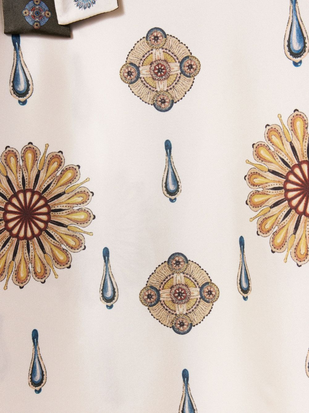 placed floral print silk dress - 4