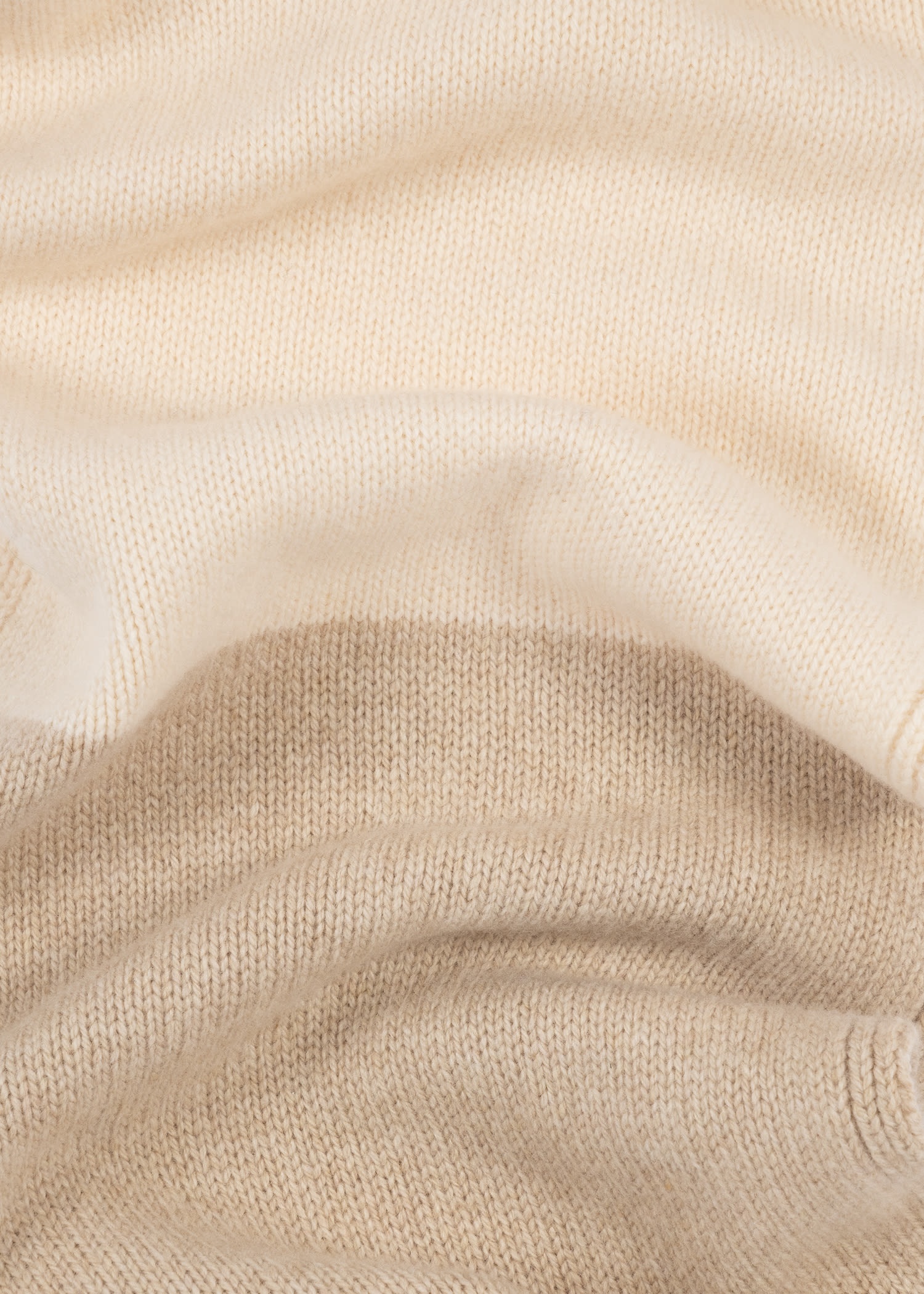 Oatmeal 'Signature Stripe' Wool Scarf - 3