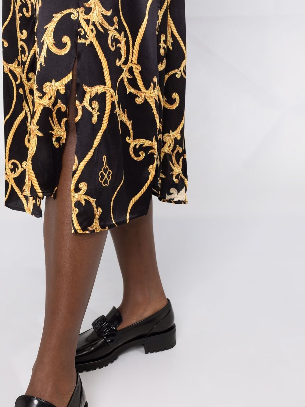 baroque-print dress - 3