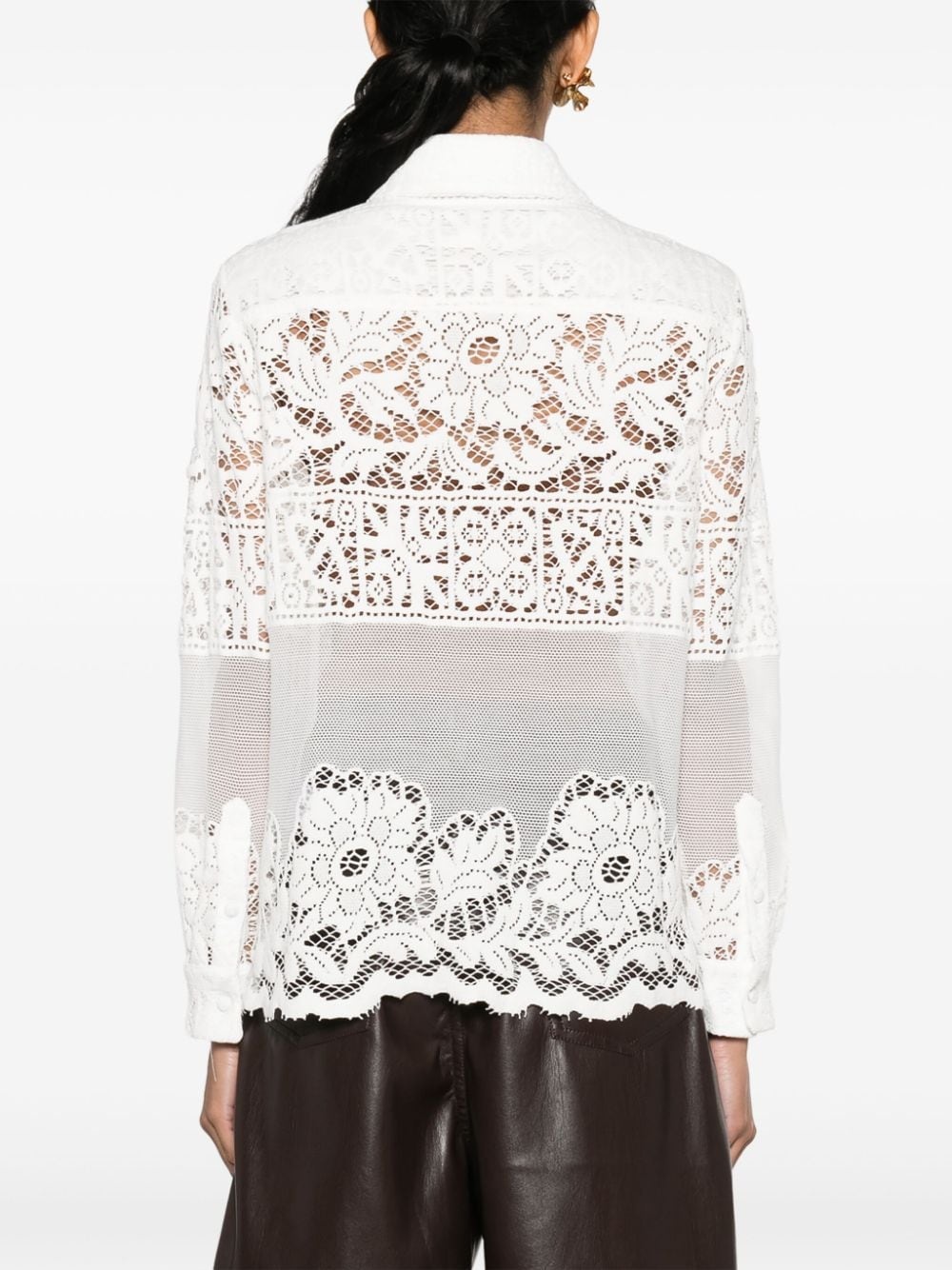 Boy lace-embroidered button-down shirt - 4
