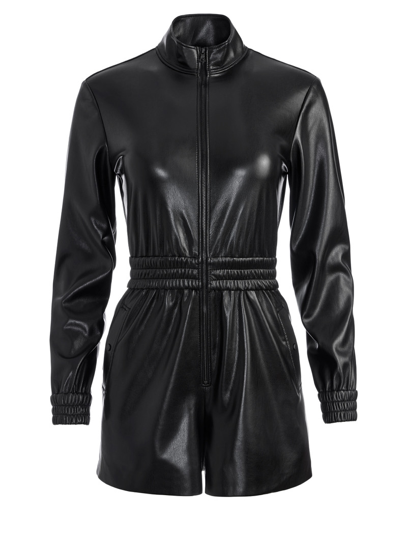 LEVI VEGAN LEATHER FRONT ZIP ROMPER 1
