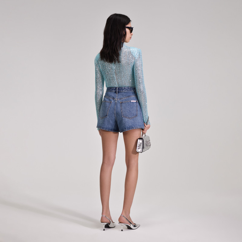 self-portrait Denim Shorts outlook