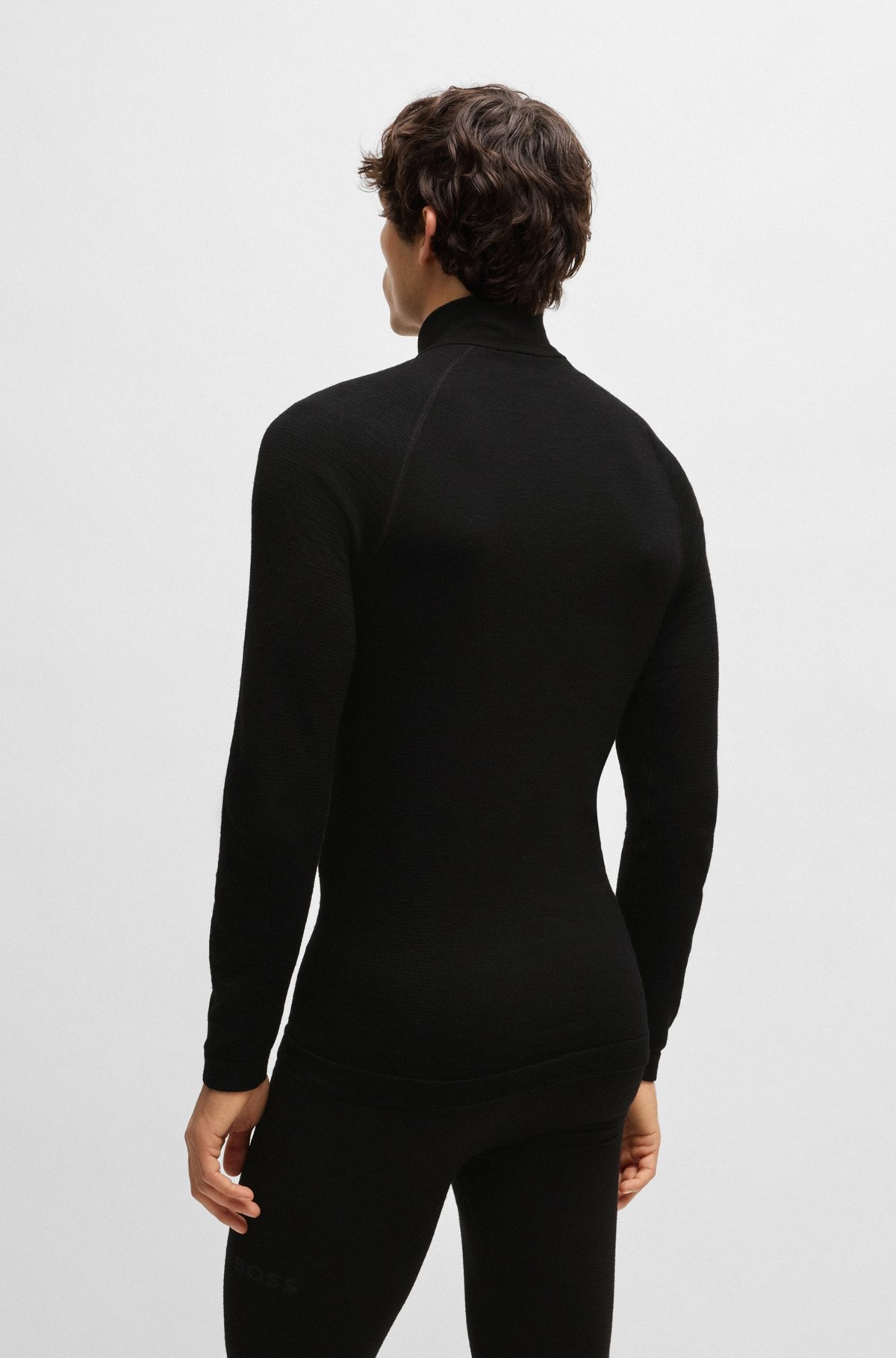 BOSS SKI BASE LAYER TOP IN WOOL-BLEND JACQUARD - 5