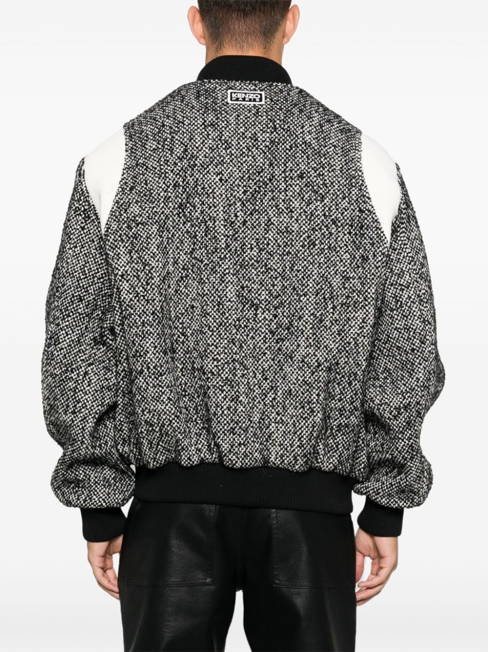 marl-knit varsity jacket - 4