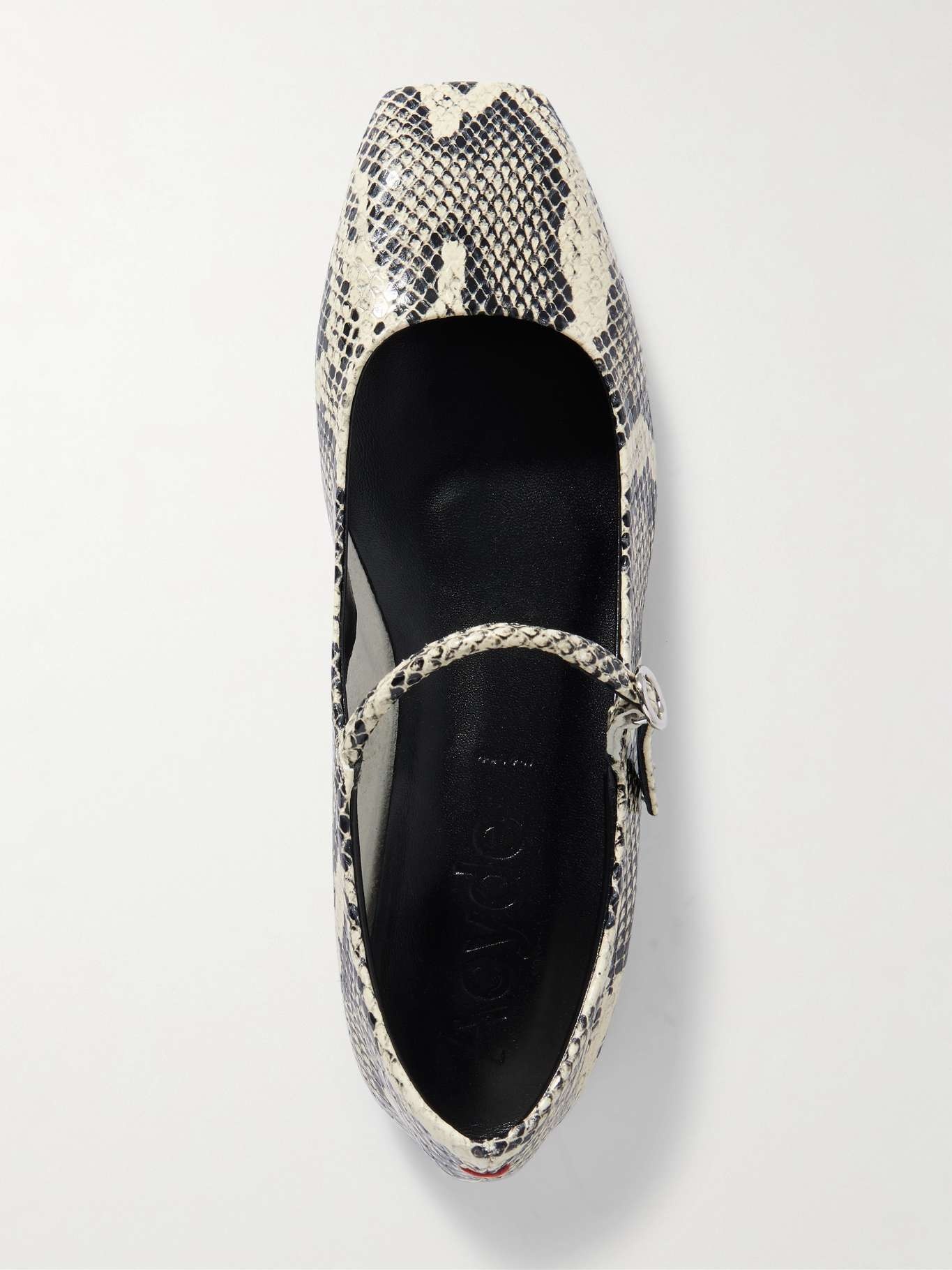 Uma snake-effect leather ballet flats Snake print - 5
