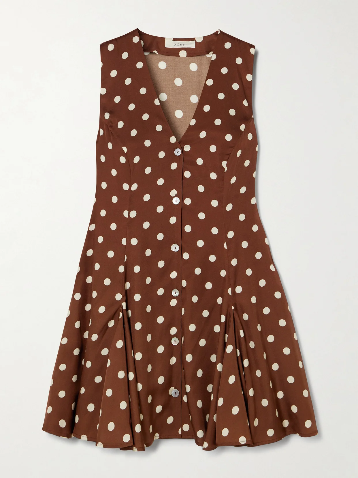 Aubrey Pleated Polka-dot Silk-blend Twill Mini Dress - 1