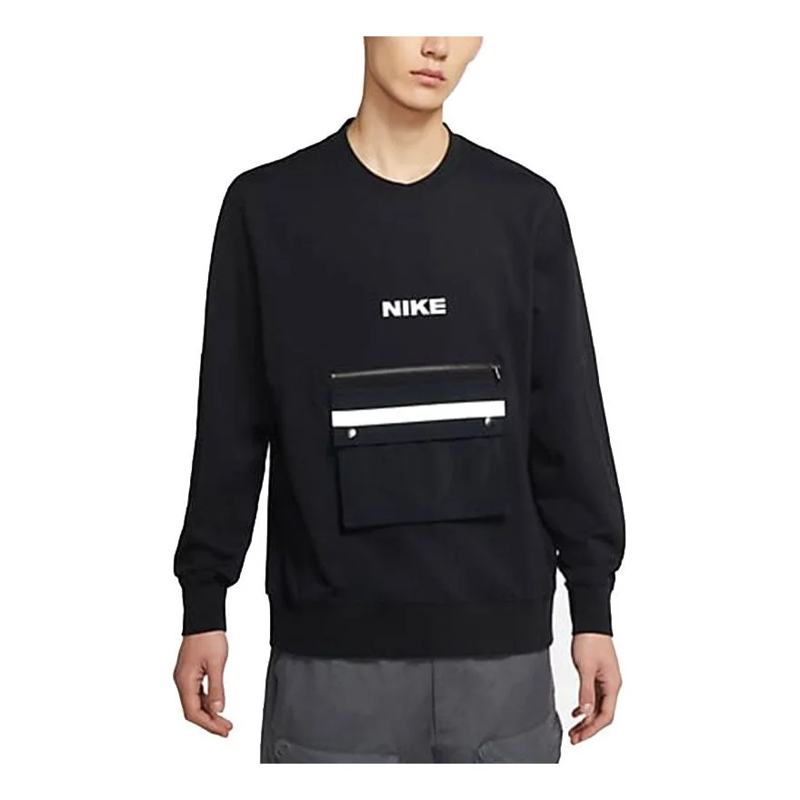 나이키 MENS Sportswear 도시는 스포츠 우연한 사려깊은 Crew 목 검정 DA0070-010를 만들었습니다 - 1