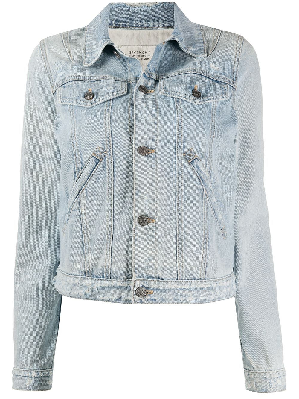 distressed denim jacket - 1