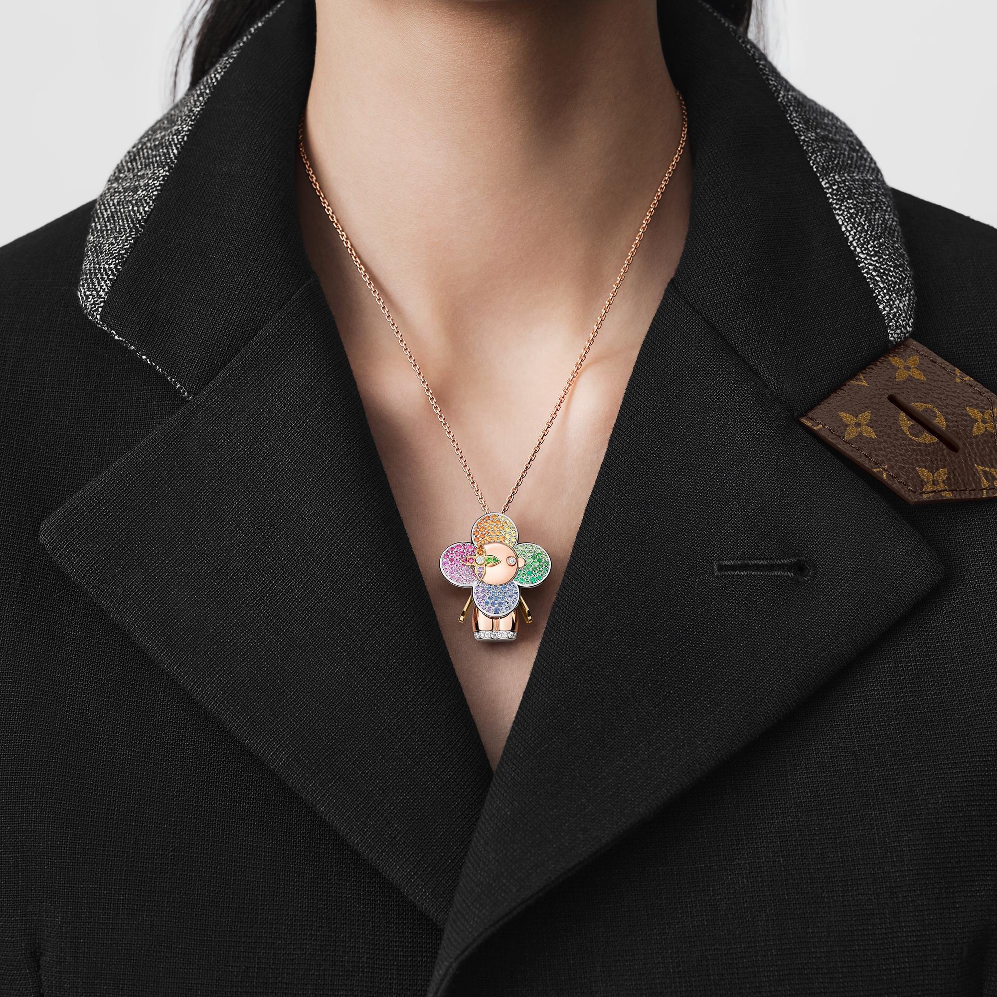 Vivienne Rainbow Pendant, 3 Golds, Diamonds & Colored Gemstones - 2