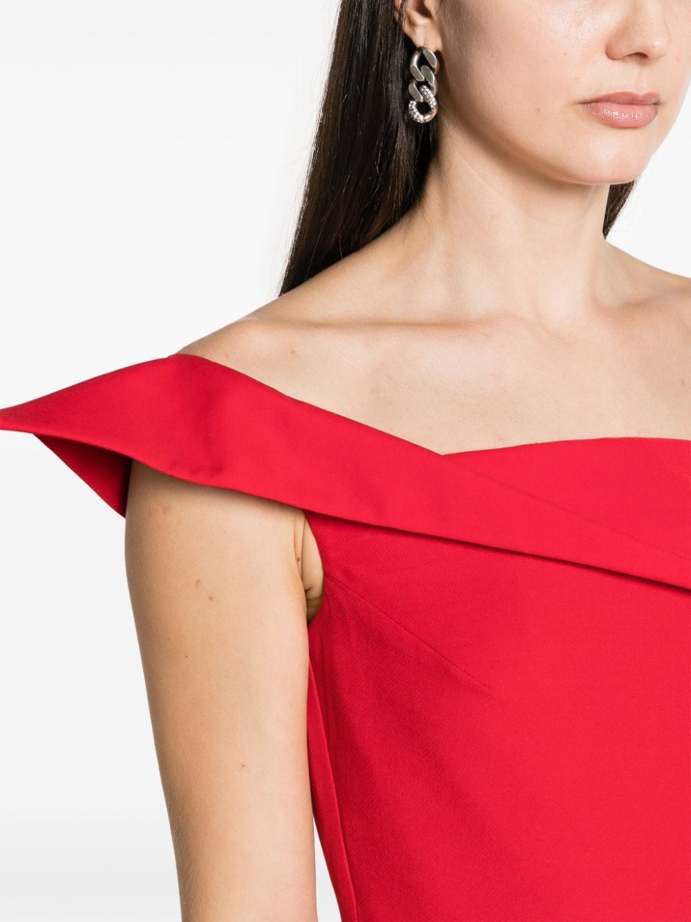 off-shoulder crepe gown - 5