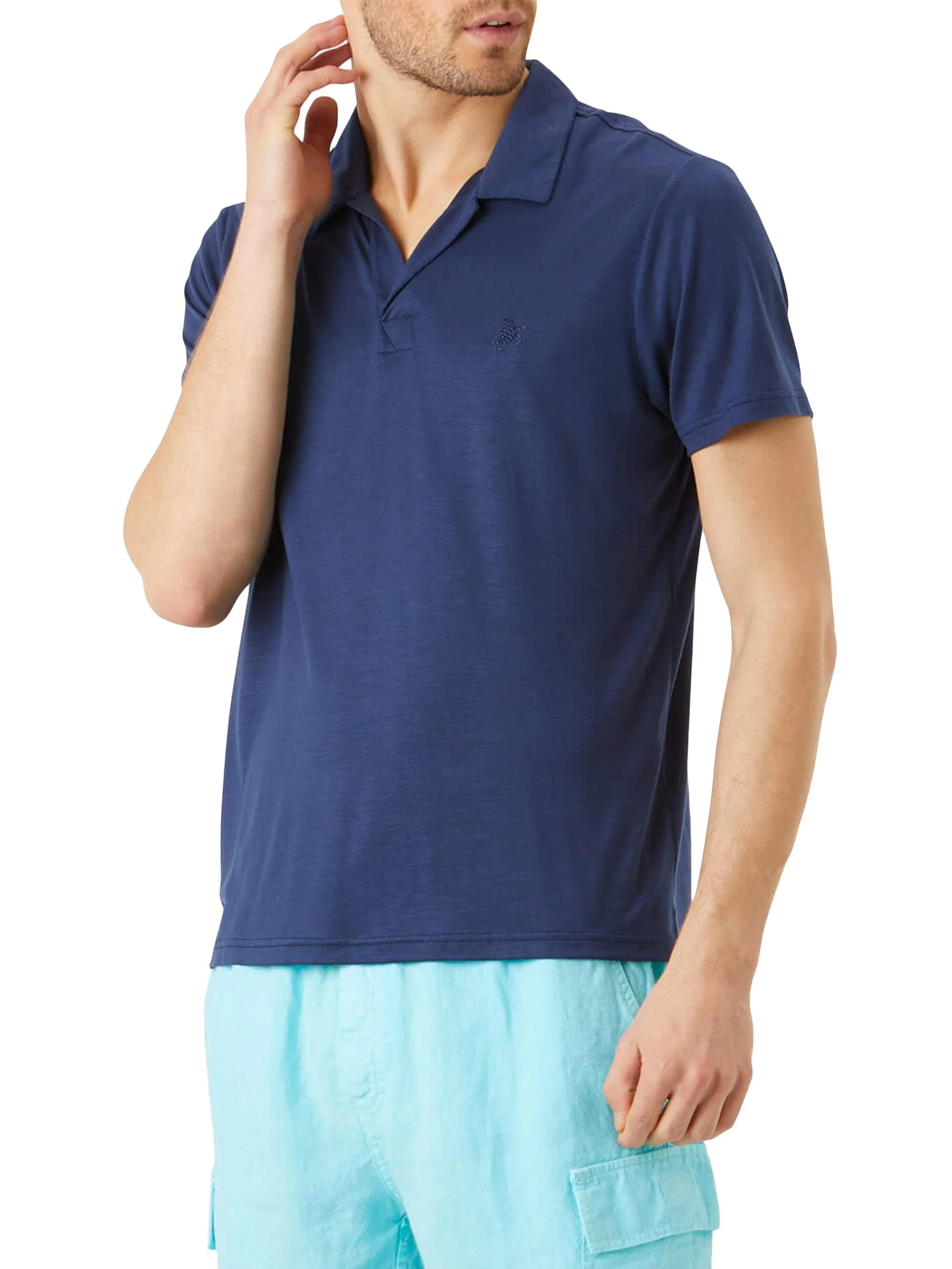 Men's Classic-Fit Jersey Polo - Bleu Marine - 1