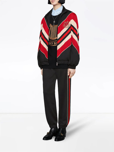 GUCCI chevron-pattern bomber jacket outlook