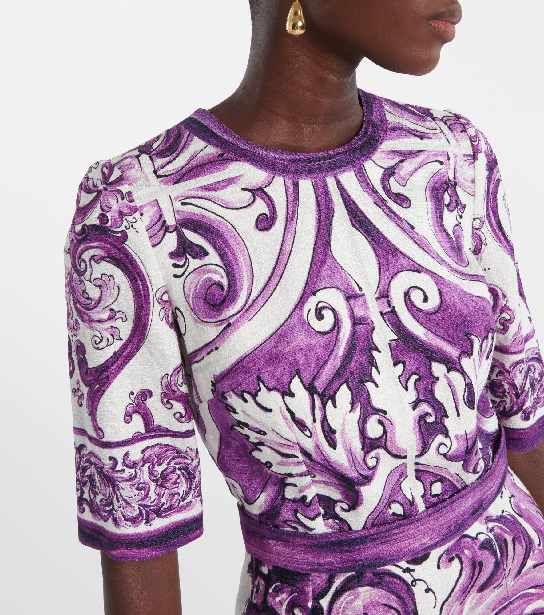 Majolica cotton-blend minidress - 4