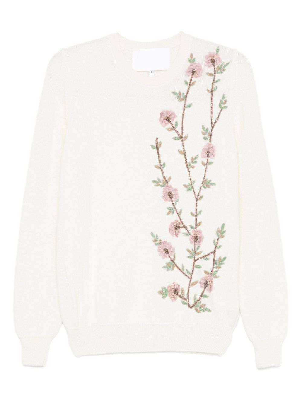 floral-embroidered sweater - 1